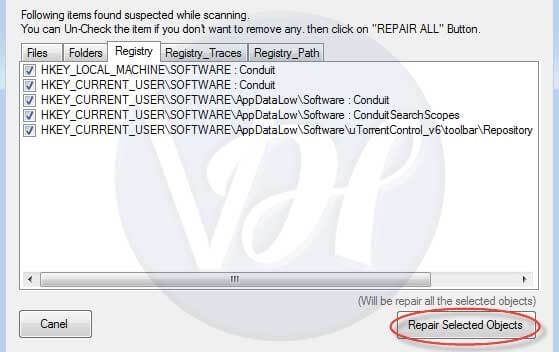 Repair Selected Objects