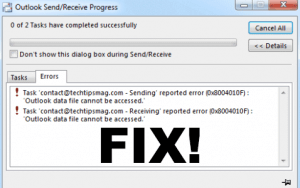 fix Outlook Data File Cannot Be Accessed