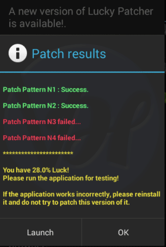 patch result