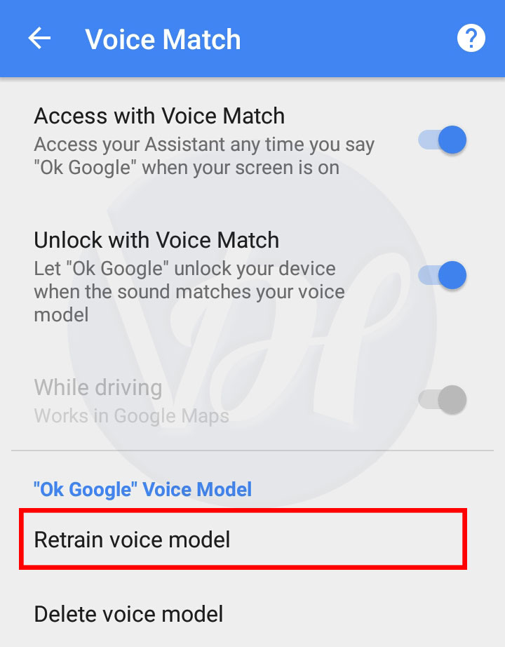 Retrain voice model