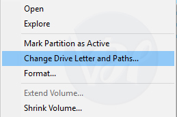 Change Drive Letter and Paths option