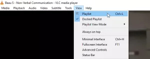 VLC playlist View and then click on Playlist vlc