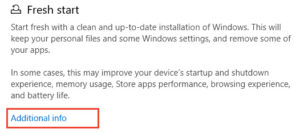 Fresh Start Additional Info