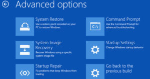 choose command prompt from advanced options