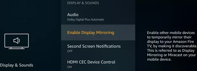 Enable Display Mirroring