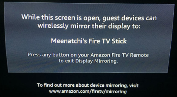 receptive mode screen on fireTV stick