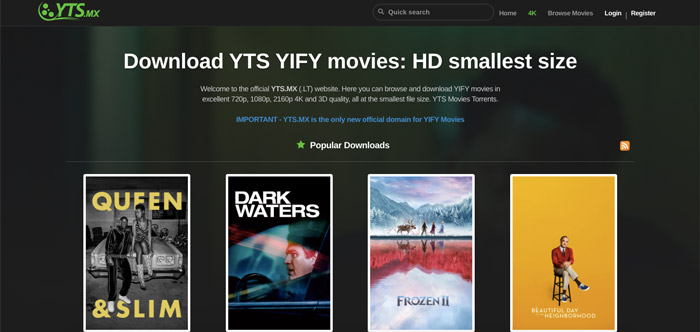 YTS.MX YifyTorrents
