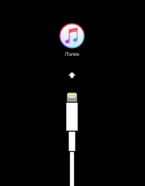connect to iTunes logo on iPhone screen
